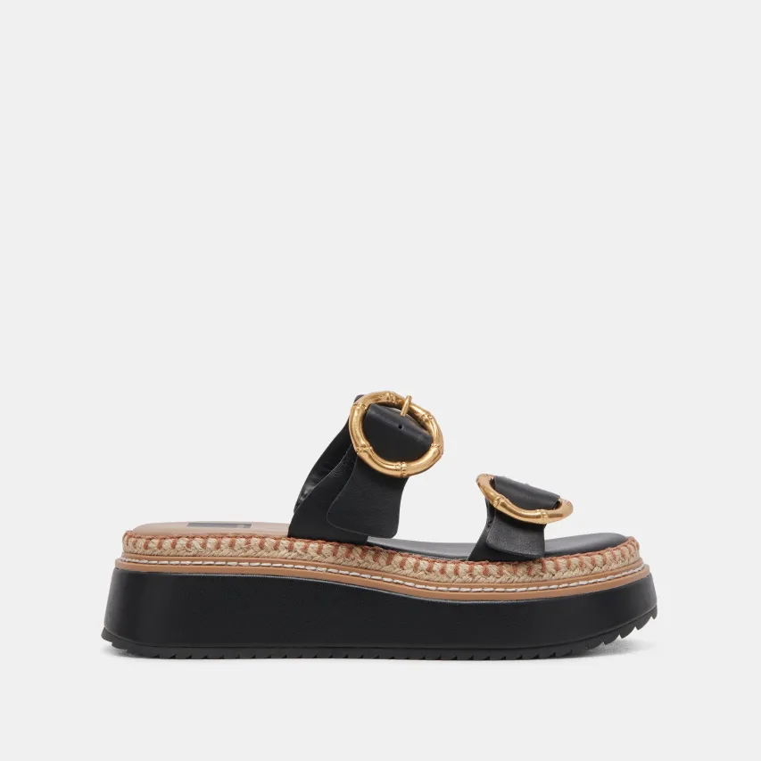 RYSHA SANDALS BLACK LEATHER^Dolce Vita New