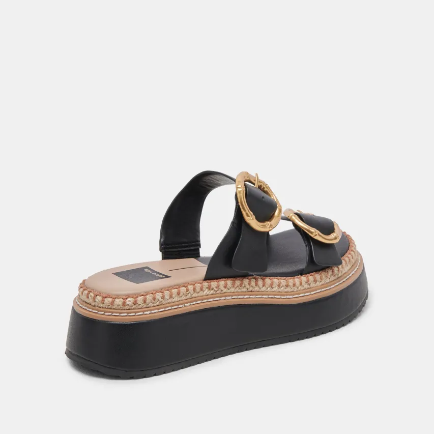 RYSHA SANDALS BLACK LEATHER^Dolce Vita New