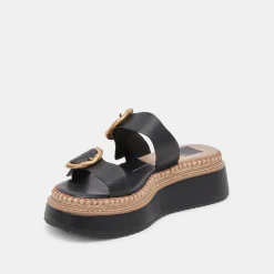 RYSHA SANDALS BLACK LEATHER^Dolce Vita New