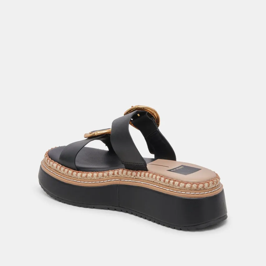 RYSHA SANDALS BLACK LEATHER^Dolce Vita New