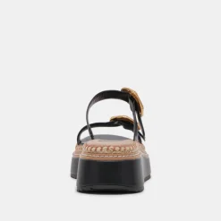RYSHA SANDALS BLACK LEATHER^Dolce Vita New