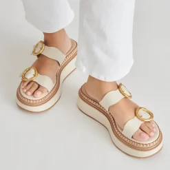 RYSHA SANDALS IVORY LEATHER^Dolce Vita Online