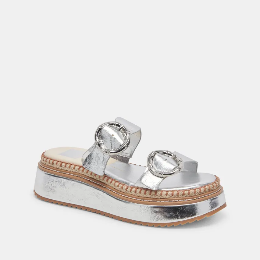 RYSHA SANDALS SILVER CRINKLE PATENT^Dolce Vita Best