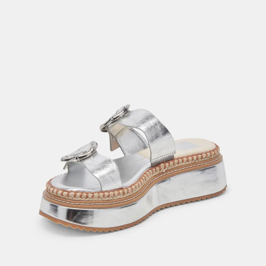 RYSHA SANDALS SILVER CRINKLE PATENT^Dolce Vita Best