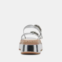 RYSHA SANDALS SILVER CRINKLE PATENT^Dolce Vita Best