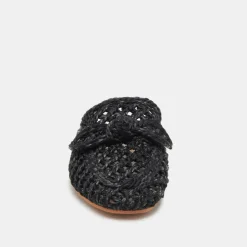 SABOR FLATS ONYX RAFFIA^Dolce Vita Online