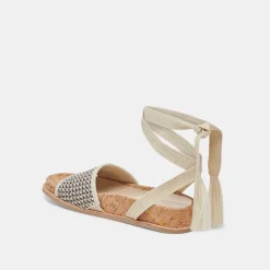 SALACY SANDALS BLACK NATURAL RAFFIA^Dolce Vita New