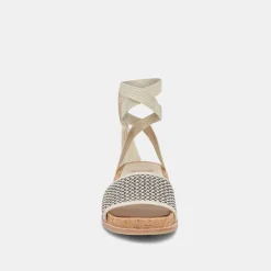 SALACY SANDALS BLACK NATURAL RAFFIA^Dolce Vita New