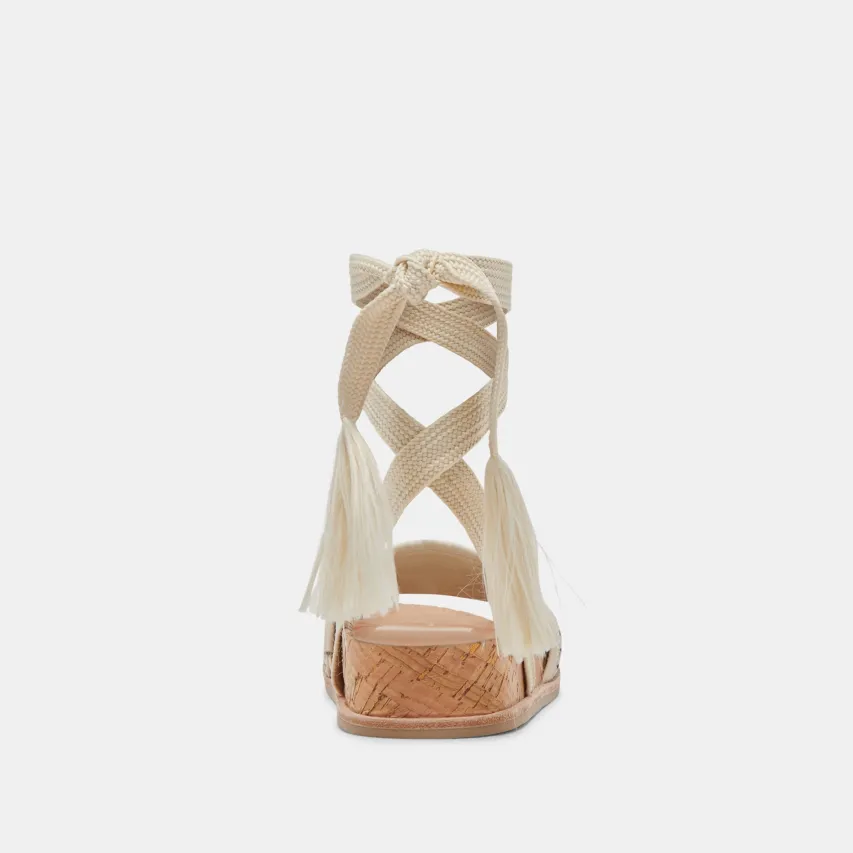 SALACY SANDALS BLACK NATURAL RAFFIA^Dolce Vita New