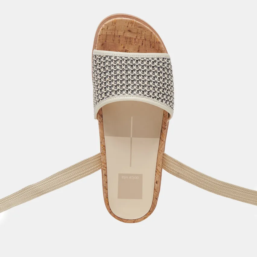 SALACY SANDALS BLACK NATURAL RAFFIA^Dolce Vita New