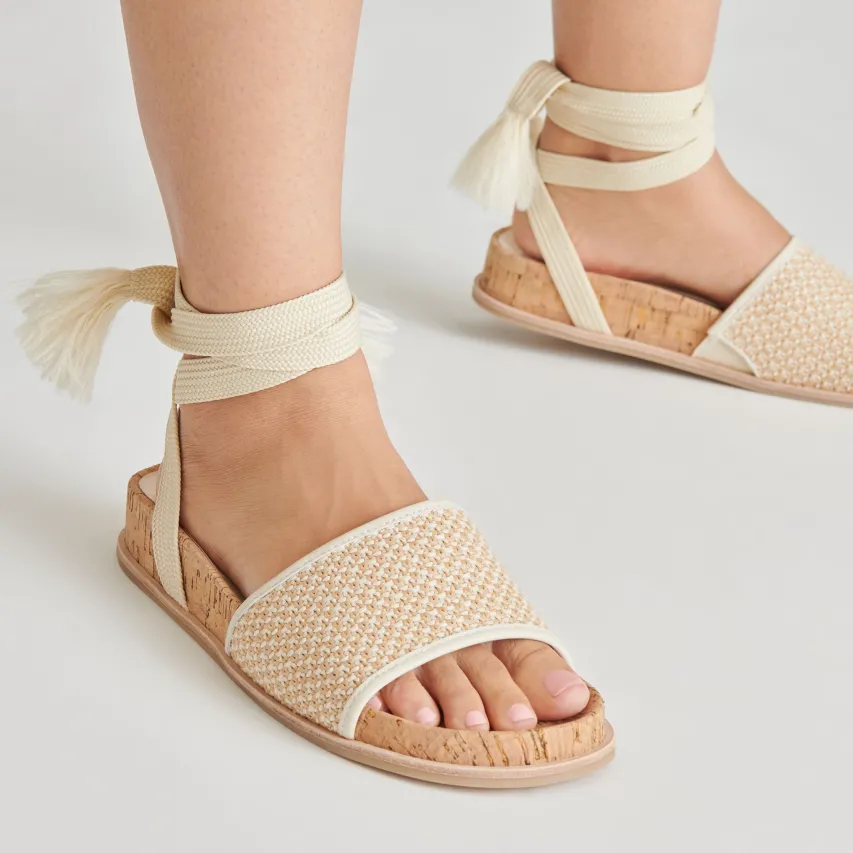 SALACY SANDALS WHITE NATURAL RAFFIA^Dolce Vita Outlet