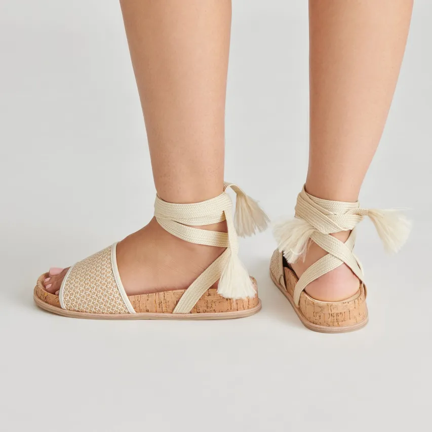 SALACY SANDALS WHITE NATURAL RAFFIA^Dolce Vita Outlet