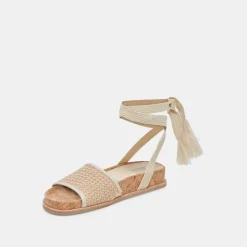 SALACY SANDALS WHITE NATURAL RAFFIA^Dolce Vita Outlet