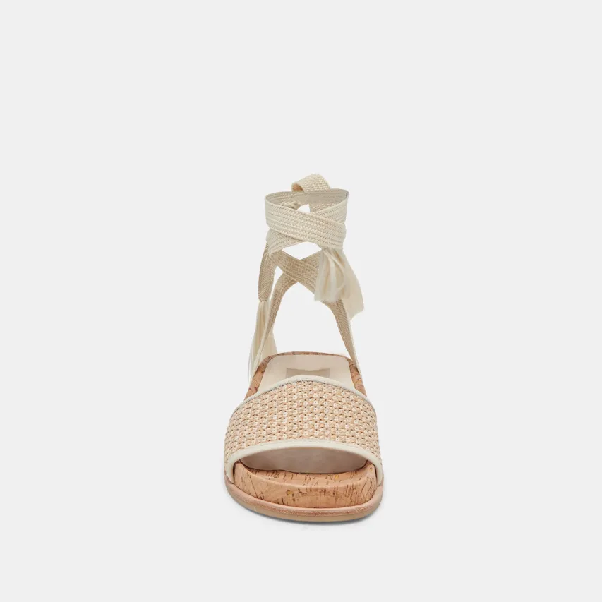 SALACY SANDALS WHITE NATURAL RAFFIA^Dolce Vita Outlet