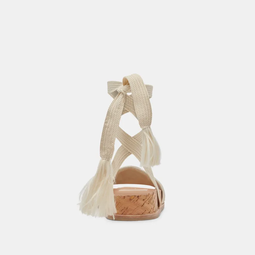 SALACY SANDALS WHITE NATURAL RAFFIA^Dolce Vita Outlet