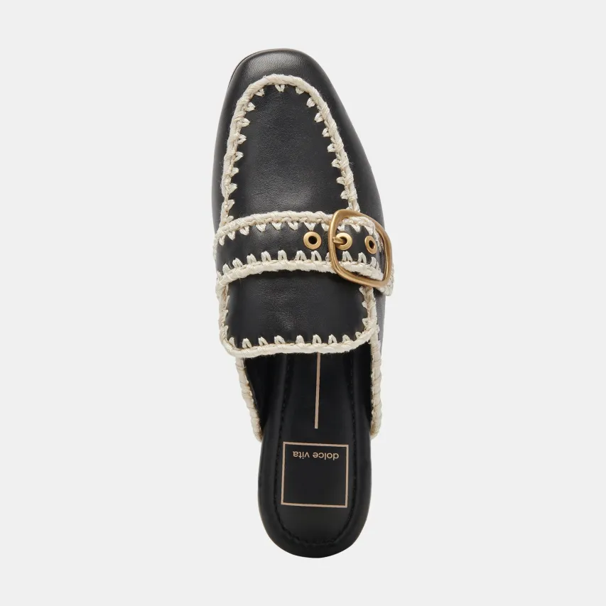 SANTEL STITCH FLATS BLACK LEATHER^Dolce Vita Outlet