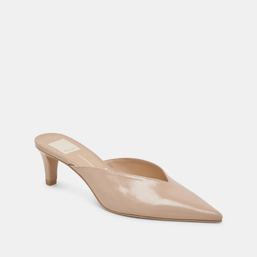 SARINA HEELS BEIGE CRINKLE PATENT^Dolce Vita Hot