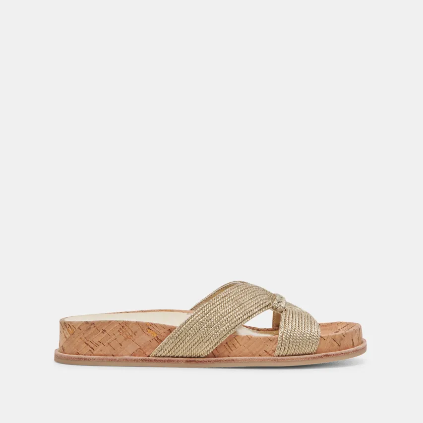 SELDA SANDALS GOLD RAFFIA^Dolce Vita Best