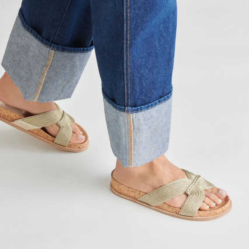 SELDA SANDALS GOLD RAFFIA^Dolce Vita Best