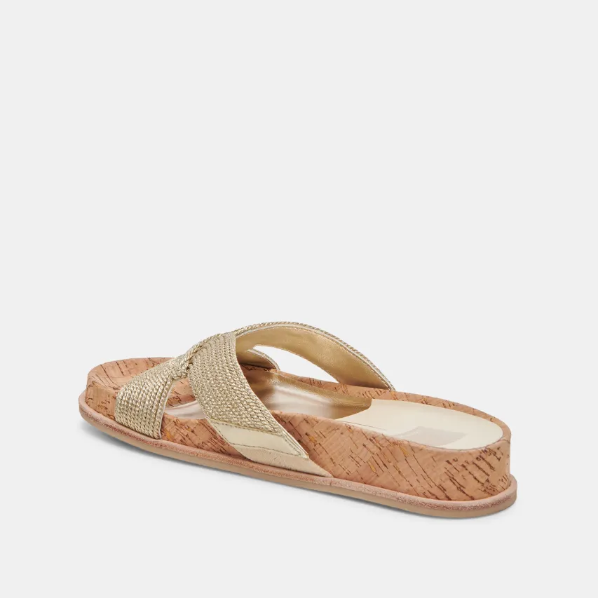 SELDA SANDALS GOLD RAFFIA^Dolce Vita Best