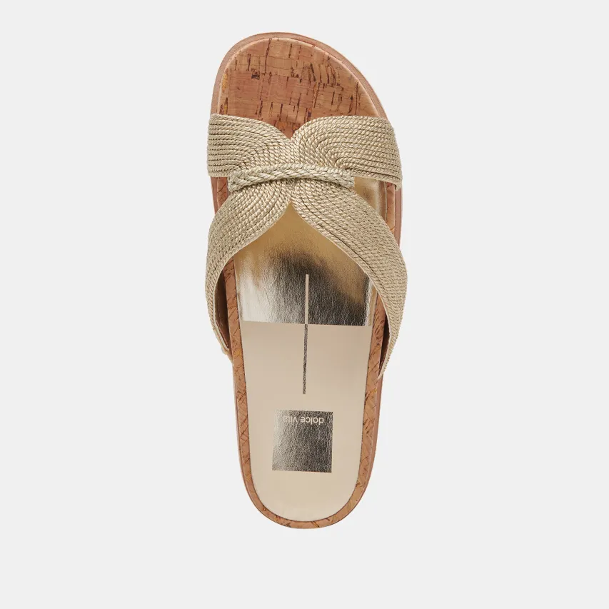 SELDA SANDALS GOLD RAFFIA^Dolce Vita Best