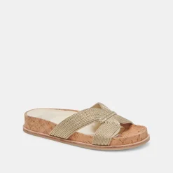 SELDA WIDE SANDALS GOLD RAFFIA^Dolce Vita Fashion