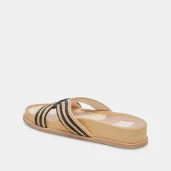 SELDA WIDE SANDALS NATURAL BLACK RAFFIA^Dolce Vita Sale