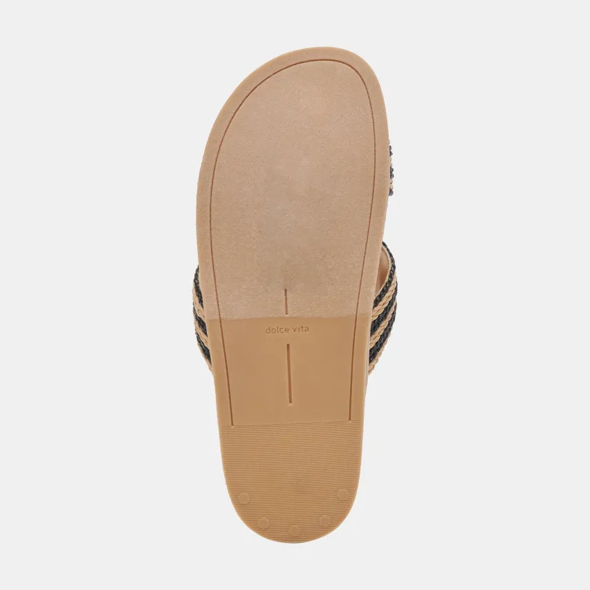 SELDA WIDE SANDALS NATURAL BLACK RAFFIA^Dolce Vita Sale