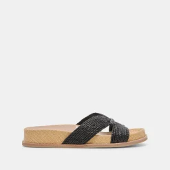 SELDA WIDE SANDALS ONYX RAFFIA^Dolce Vita Outlet