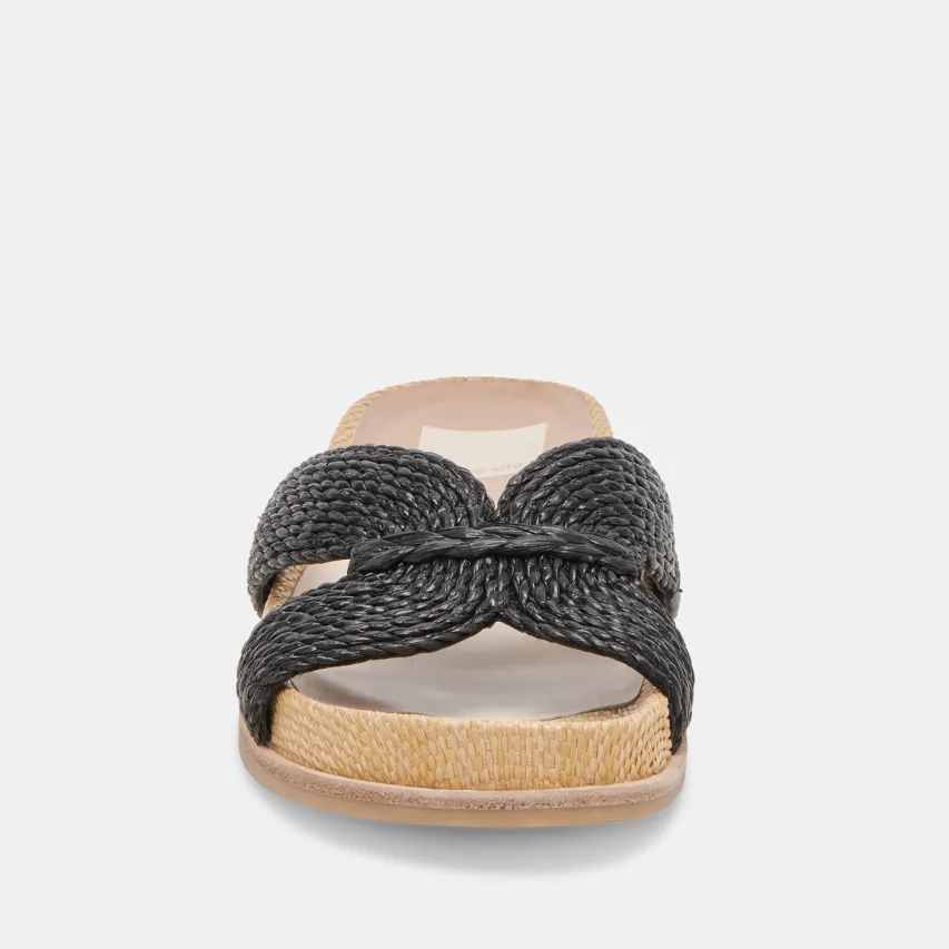 SELDA WIDE SANDALS ONYX RAFFIA^Dolce Vita Outlet