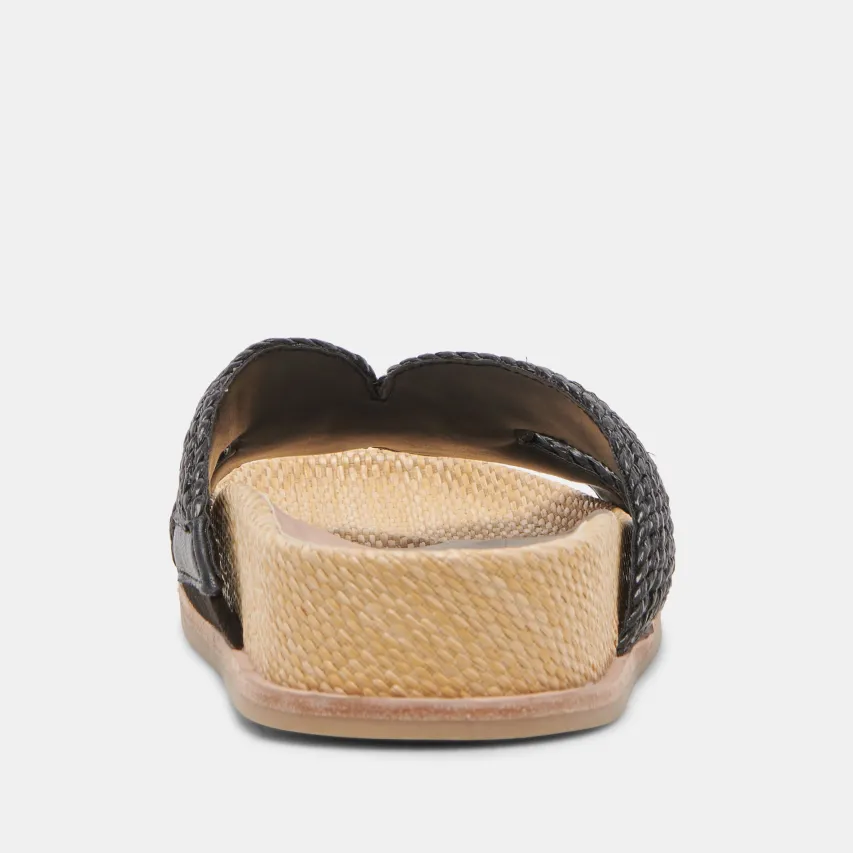 SELDA WIDE SANDALS ONYX RAFFIA^Dolce Vita Outlet