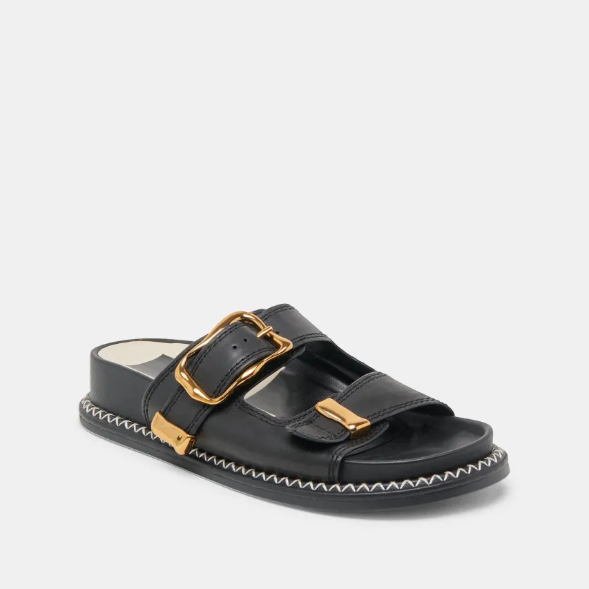 SEVANA SANDALS BLACK LEATHER^Dolce Vita Hot
