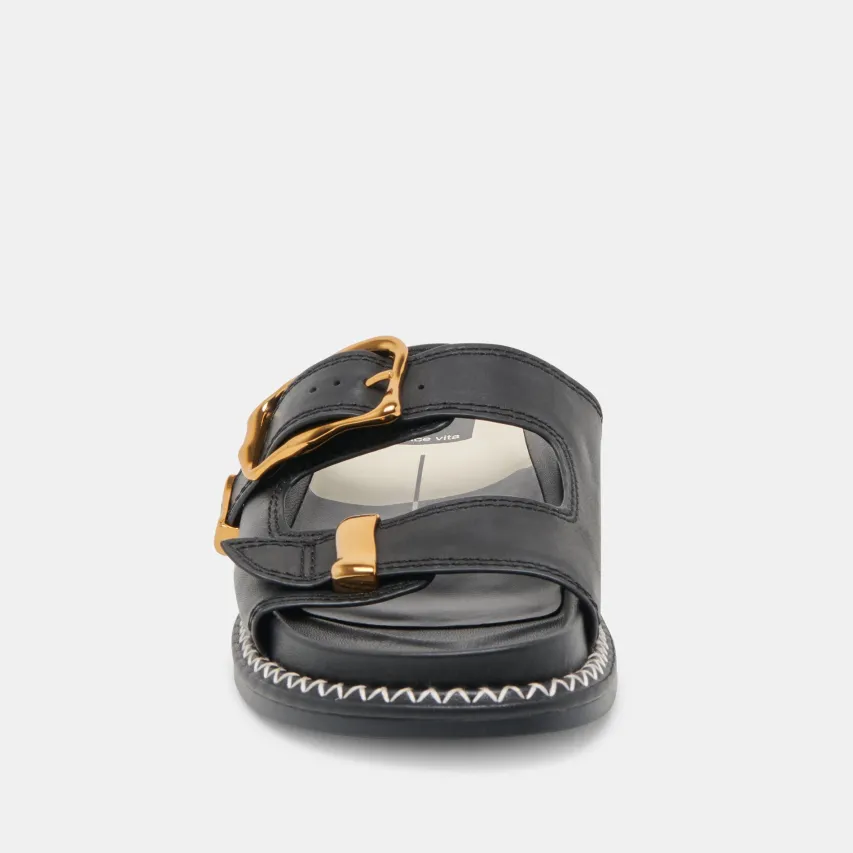 SEVANA SANDALS BLACK LEATHER^Dolce Vita Hot
