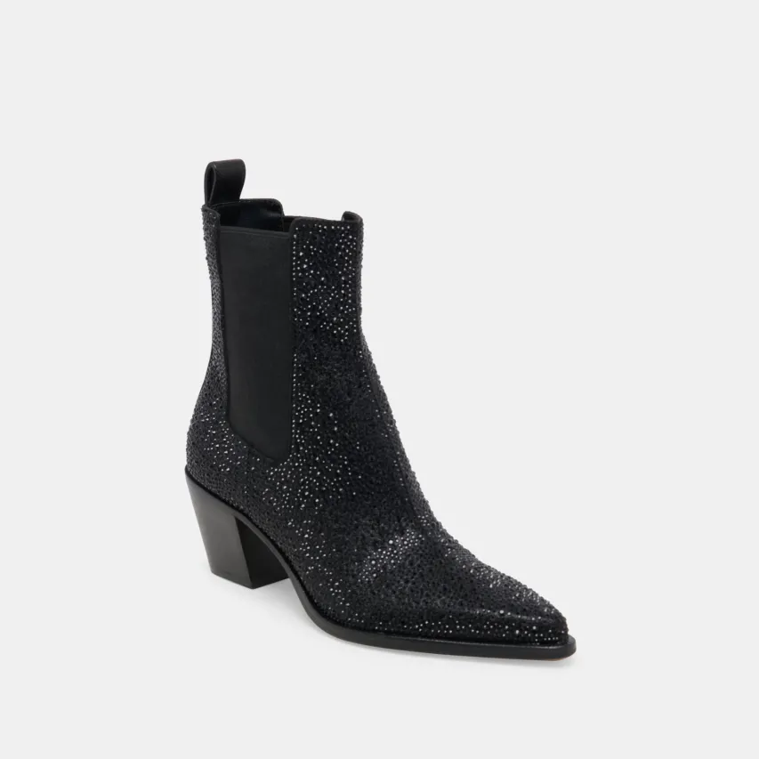 SHADIE CRYSTAL BOOTIES BLACK METALLIC CRYSTAL^Dolce Vita Hot