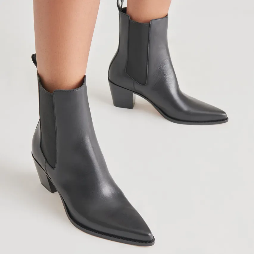 SHADIE H2O WIDE BOOTIES BLACK LEATHER^Dolce Vita Best