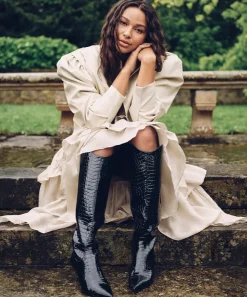 SHILAH BOOTS NOIR EMBOSSED LEATHER^Dolce Vita Best