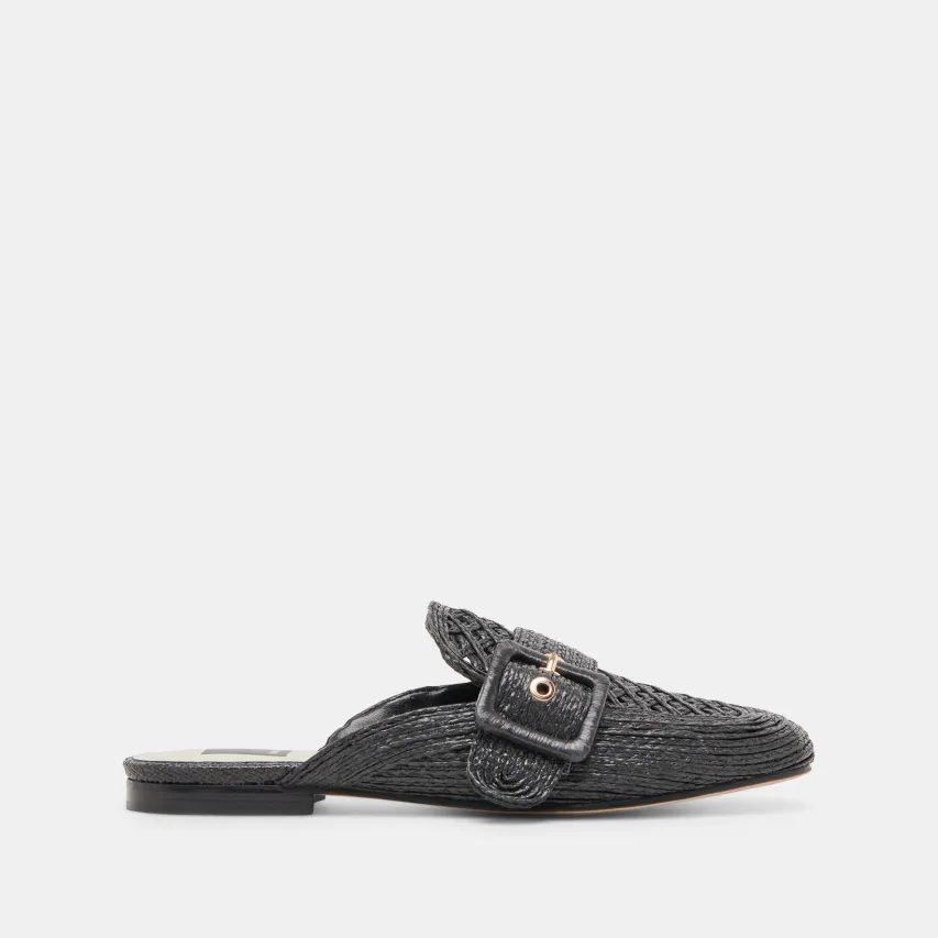SIANNA FLATS BLACK RAFFIA^Dolce Vita New