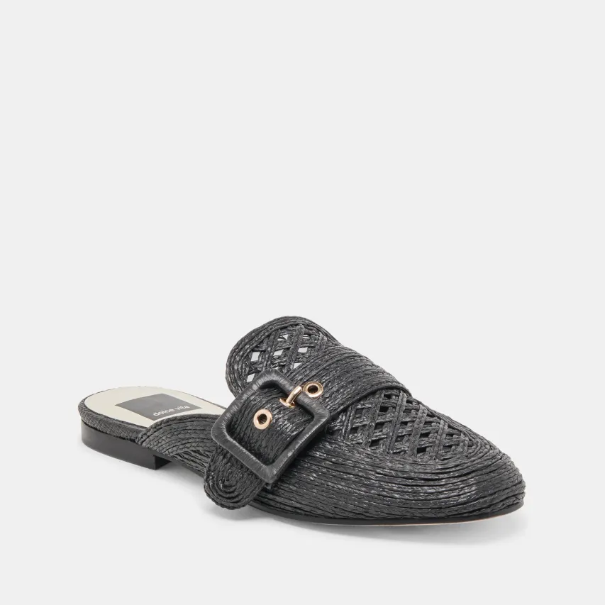 SIANNA FLATS BLACK RAFFIA^Dolce Vita New
