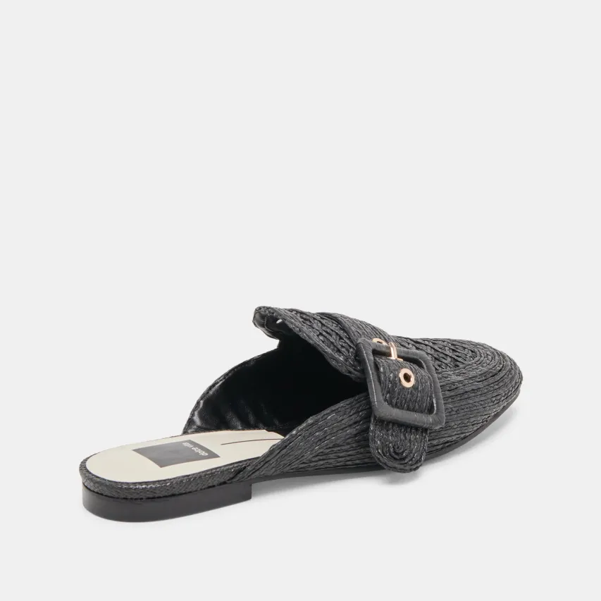 SIANNA FLATS BLACK RAFFIA^Dolce Vita New