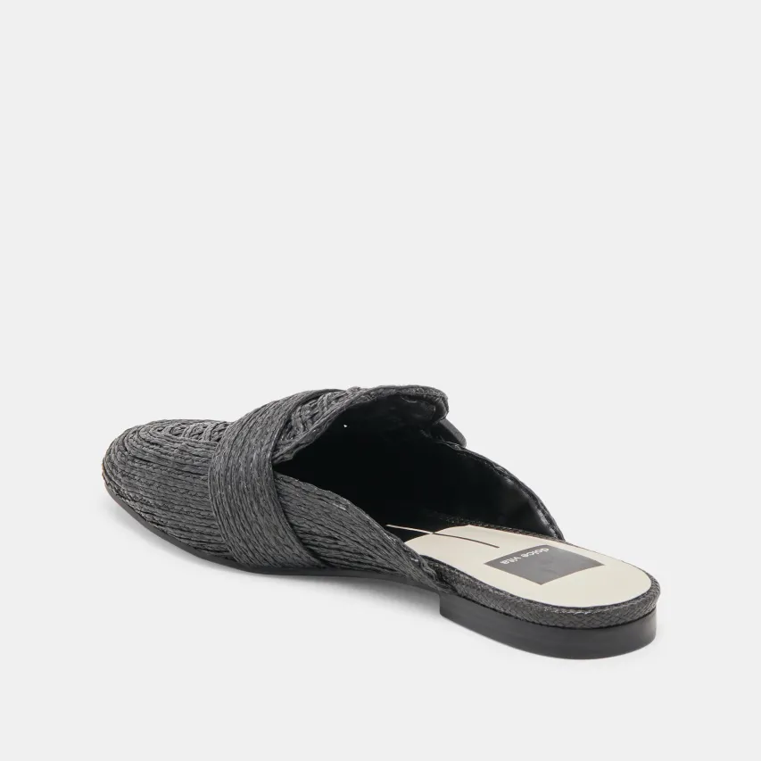SIANNA FLATS BLACK RAFFIA^Dolce Vita New