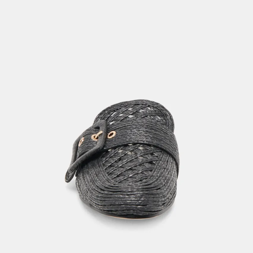 SIANNA FLATS BLACK RAFFIA^Dolce Vita New