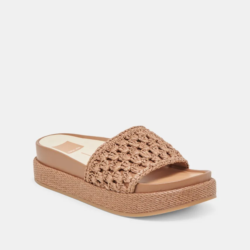 SIDONA SANDALS BROWN RAFFIA^Dolce Vita New