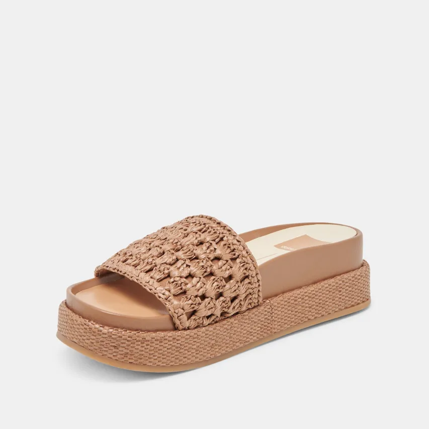 SIDONA SANDALS BROWN RAFFIA^Dolce Vita New