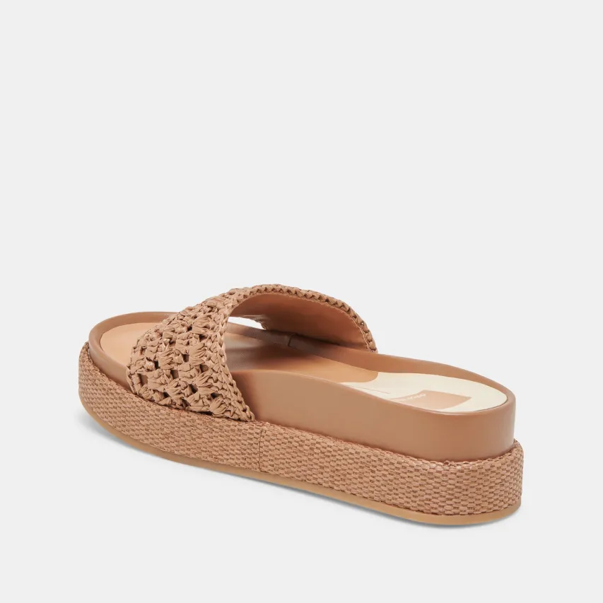 SIDONA SANDALS BROWN RAFFIA^Dolce Vita New