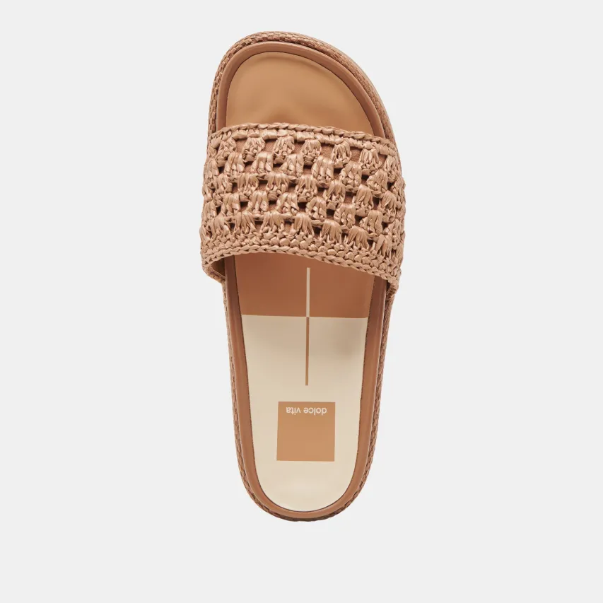 SIDONA SANDALS BROWN RAFFIA^Dolce Vita New