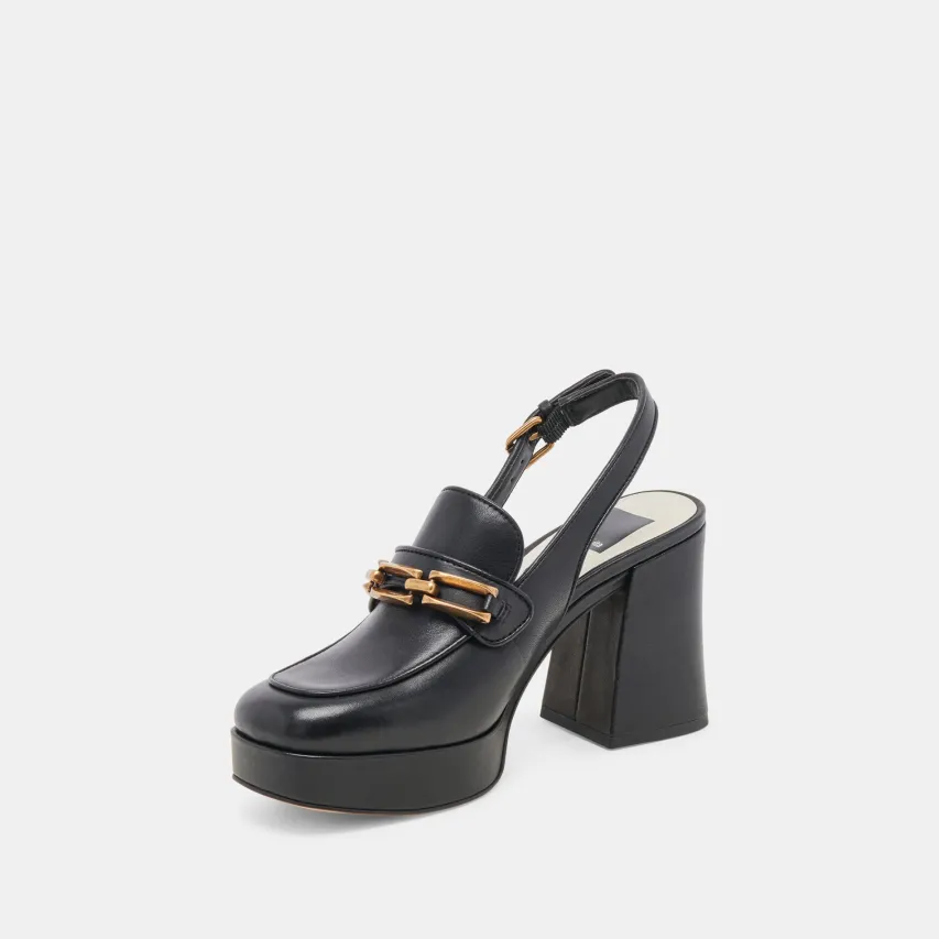 SIRUS HEELS BLACK LEATHER^Dolce Vita Online