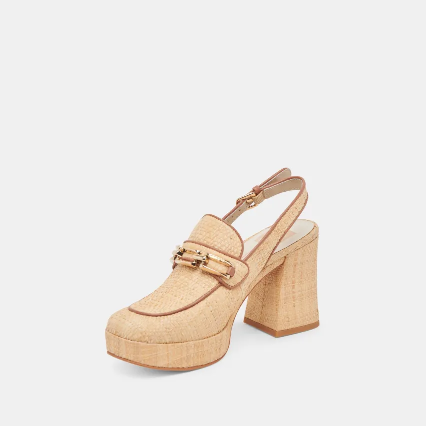 SIRUS HEELS LT NATURAL RAFFIA^Dolce Vita Fashion