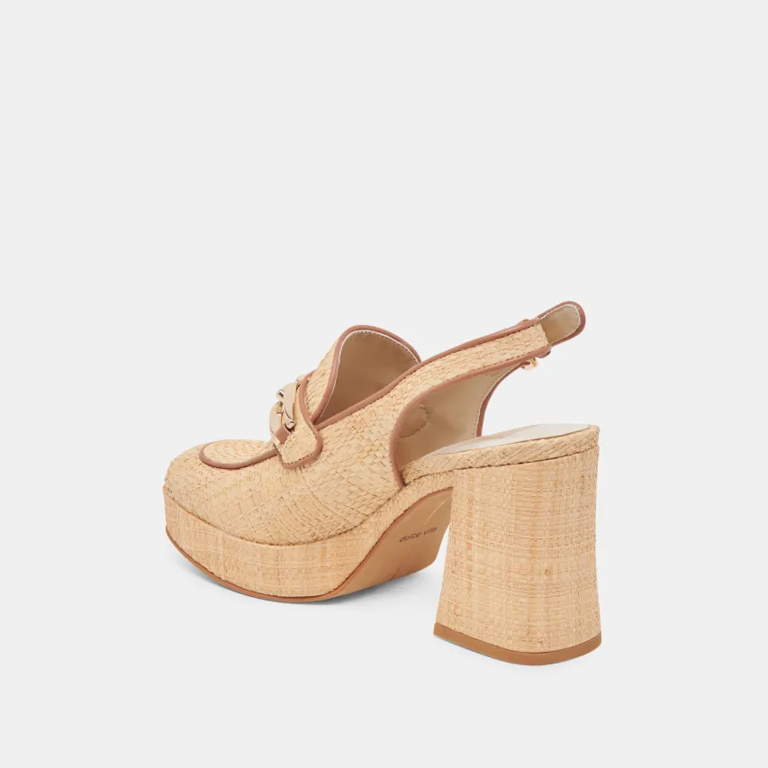 SIRUS HEELS LT NATURAL RAFFIA^Dolce Vita Fashion