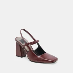 SOYER HEELS BURGUNDY CRINKLE PATENT^Dolce Vita Clearance