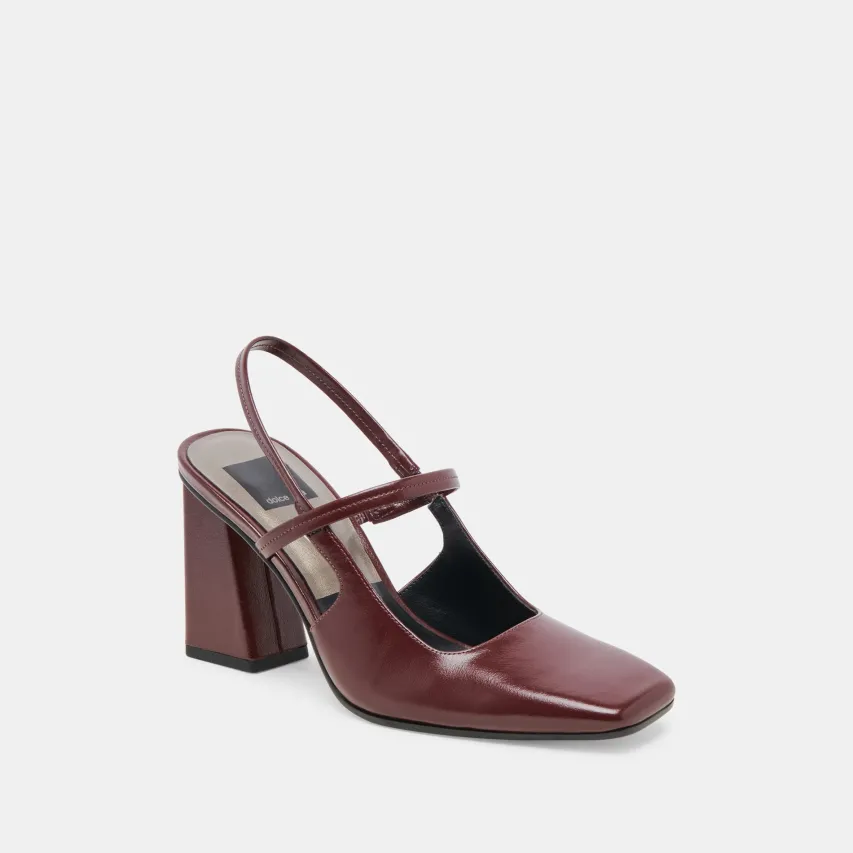 SOYER HEELS BURGUNDY CRINKLE PATENT^Dolce Vita Clearance